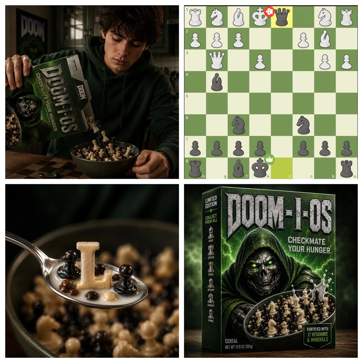 Doom-i-Os cereal: checkmate your hunger